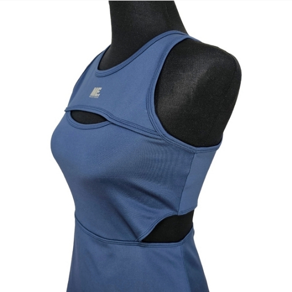 Melody Ehsani ME Womens Sleeveless Halter Mini Dress Sz Small Blue Tennis Prep - Picture 10 of 15